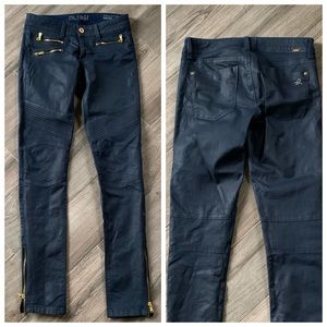 DL1961 Hazel Moto Skinny Jean. Waxed dark denim 27